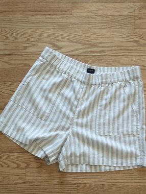 J Crew Striped Linen Blend Shorts 4" Inseam Medium